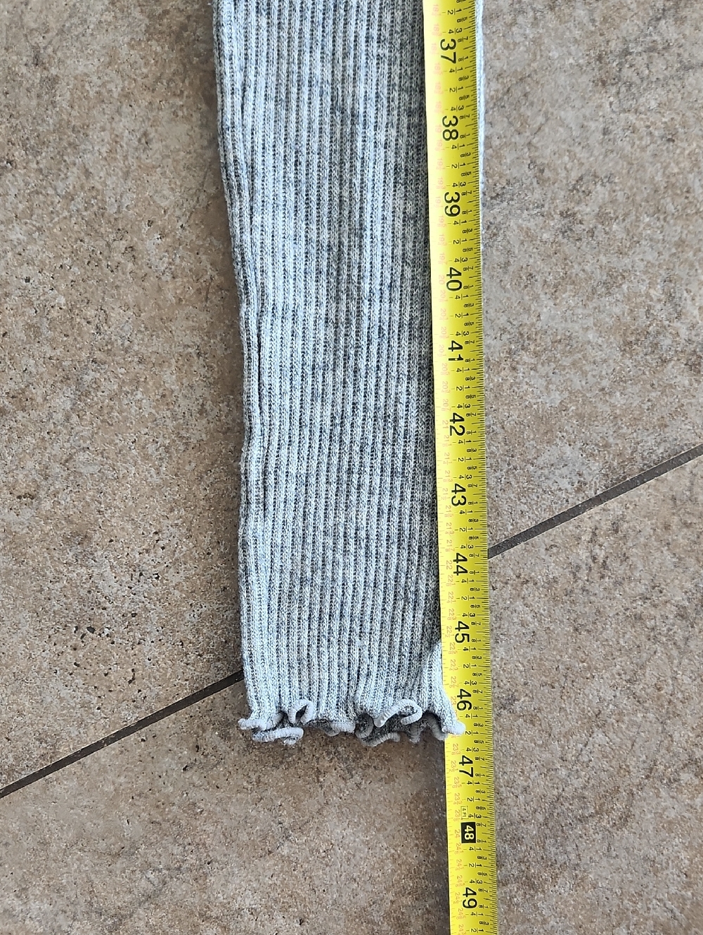 Free People...Gray Ribbed Knit Leggings - Picture 7 of 12
